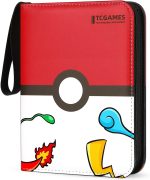 Tcgames Card Binder 4-Pocket, 440 Pockets Card Holder with 55 Sleeves Red
